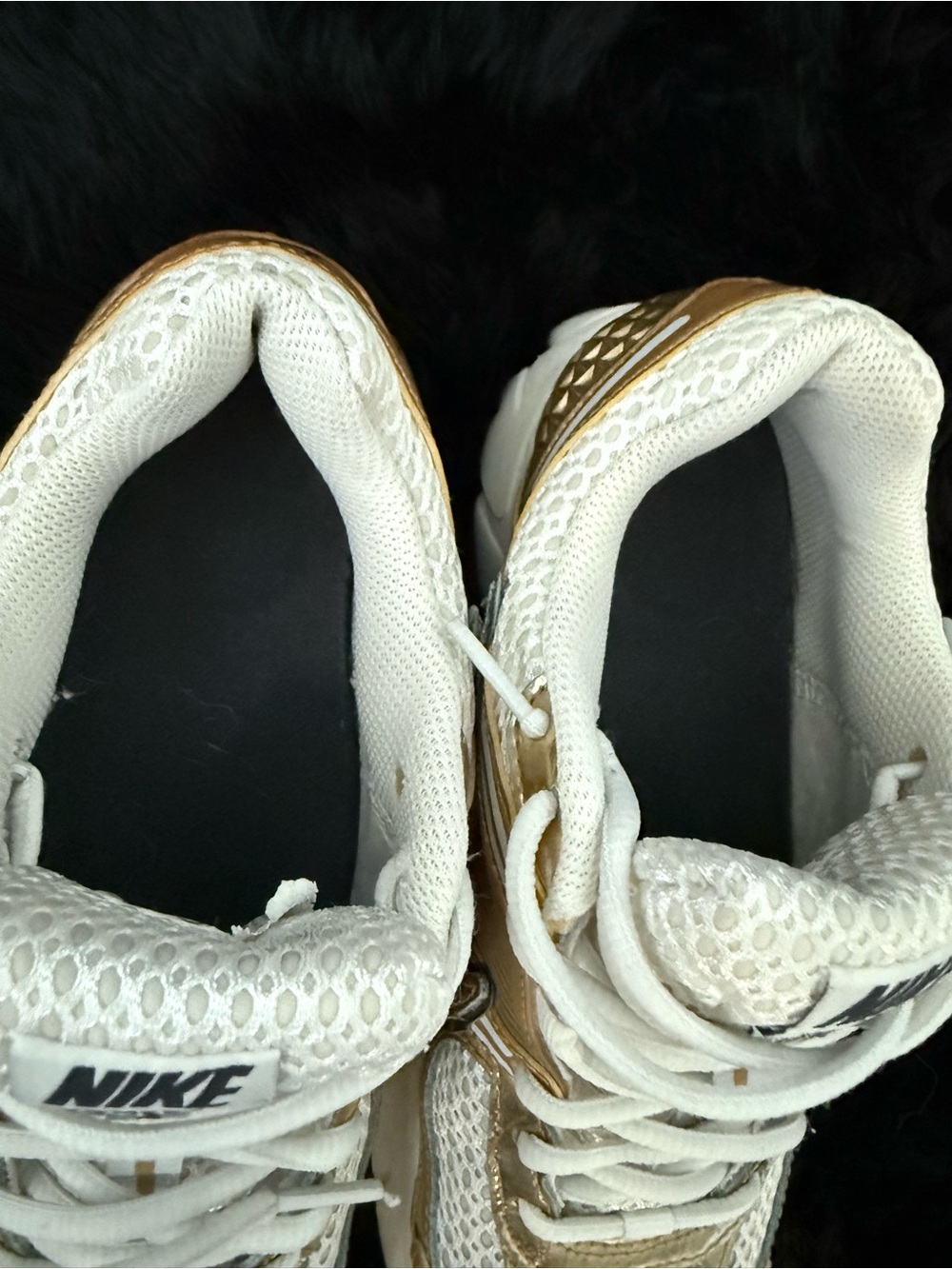 Nike Women's White & Gold Athletic Running Sneakers - Picture 9 of 12